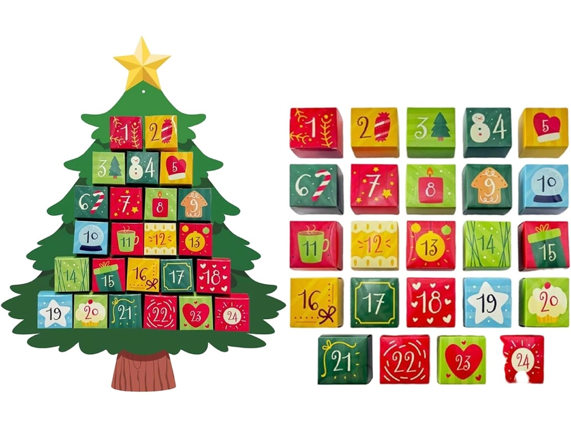 Calendário De Contagem Regressiva Para O Natal- Estrutura De Advento Pendurar, Decoração De Parede Moderna Em