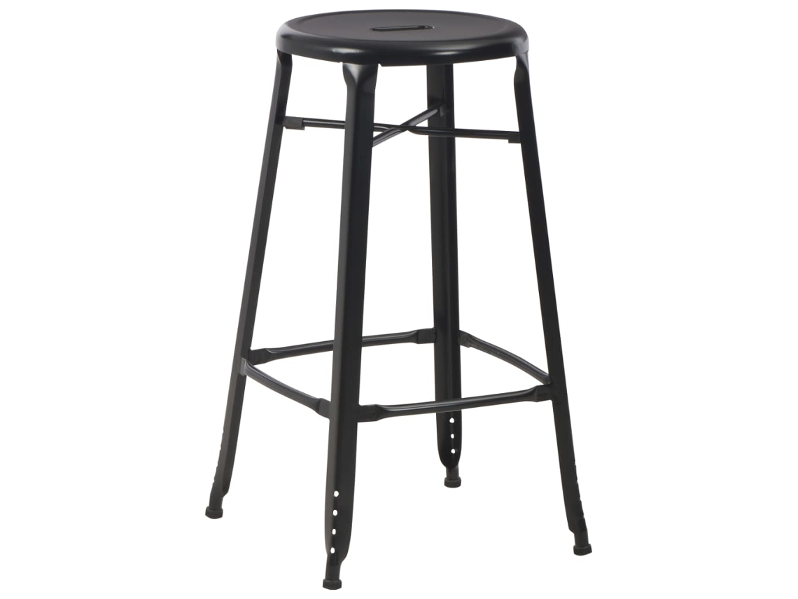 Juego de 4 taburetes de bar de acero negro EXCLUSIVO DE LA CASA