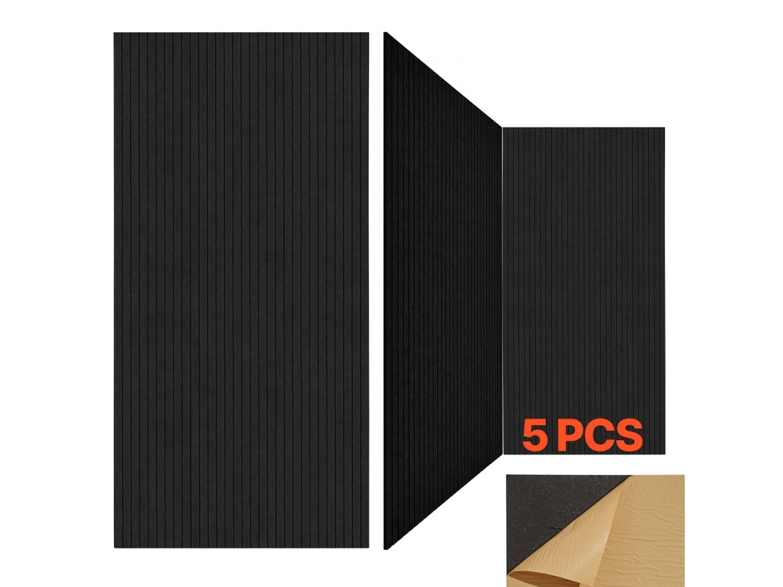 Paneles Acústicos Autoadhesivos Negros 5 Piezas 1200x600x10mm para Aislamiento Acústico Tekmaquinas