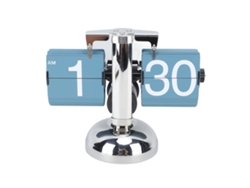 Reloj de mesa digital Baok de estilo europeo retro, fabricado en acero inoxidable 304, automático y mecánico, para salón, 12 horas, con patas azules.