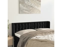 Cabecero De Terciopelo Negro 147x16x78/88 Cm