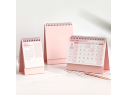 Calendario De Escritorio 2022 Diseño Clásico Estilo Simple Texturado Memo Multifuncional Rosa Mediano