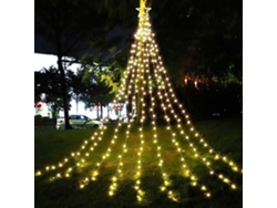 Adornos navideños para exteriores, luces en forma de estrella, cadena de árbol, luces de hadas para decoración de Patio, jardín y patio CHRUI