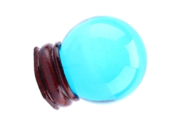 Rara Bola De Cristal Azul Real Natural, De 40 Mm, Con Base Para Decoración Y Colección.