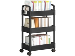 Carrito de almacenamiento de tres estantes con ruedas deslizantes, estantería móvil para cocina y baño.