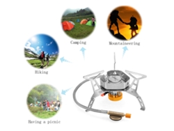 Hornilla De Gas Plegable Portátil Para Camping Con Encendido Piezoeléctrico Y Paravientos.