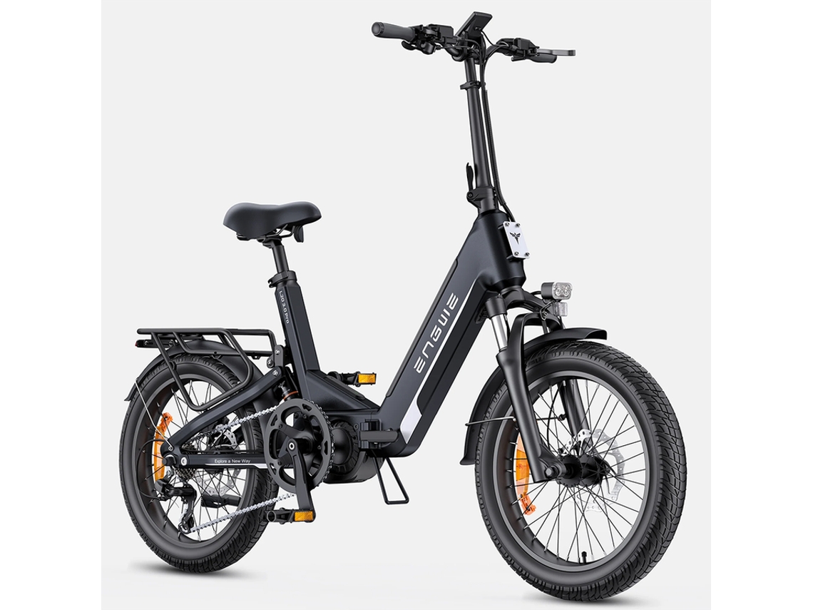Bicicleta Eléctrica Engwe L20 3.0 Pro 250w 100nm Motor De Tracción Central Suspensión Total E Bike, Negro