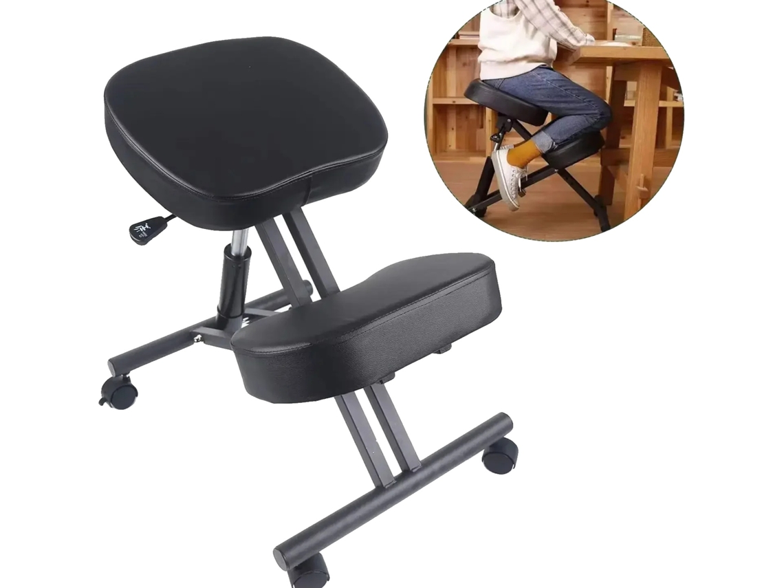 Silla de rodillas, construcción duradera, altura ajustable, color negro OEM