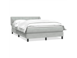 Maison Exclusive - Cama Box Spring Con Colchón Terciopelo Gris Claro 160x210 Cm