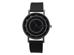 Reloj De Pulsera Para Hombre De Cuarzo Con Correa De Malla Y Dial Redondo Negro