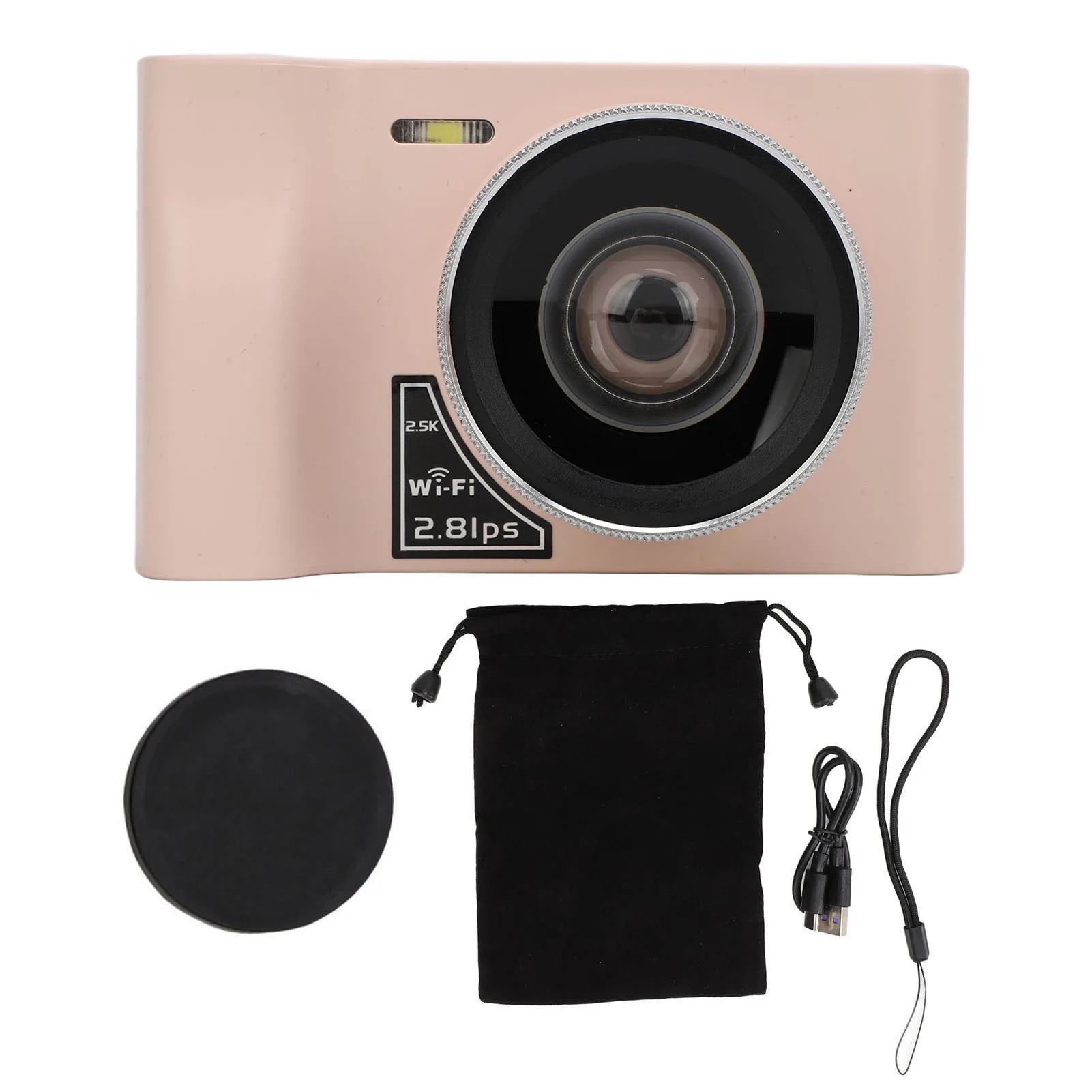 Cámara Digital (rosa), Zoom Digital De 16x, Compatible Con Wifi Y Mp3.