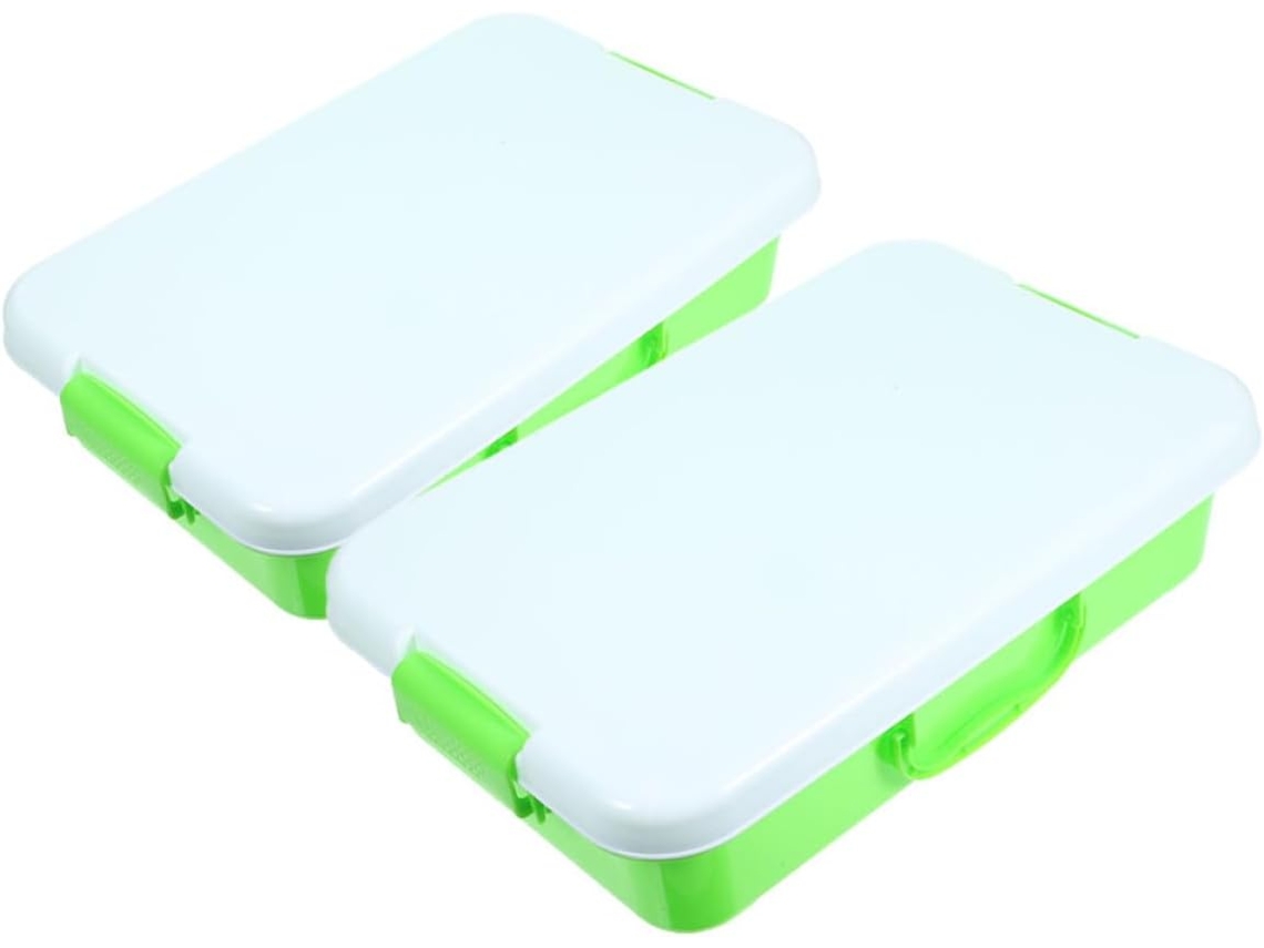 Slowmoose 2 Cajas de Almacenamiento de Plástico con Tapas, para Arena, Lápices.