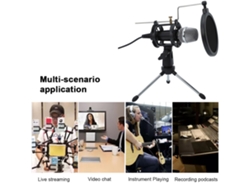 Micrófono De Condensador Con Trípode, Plug And Play De 3,5 Mm Para Pc, Teléfono Móvil, Grabación De Voz, Podcast Y Estudio.
