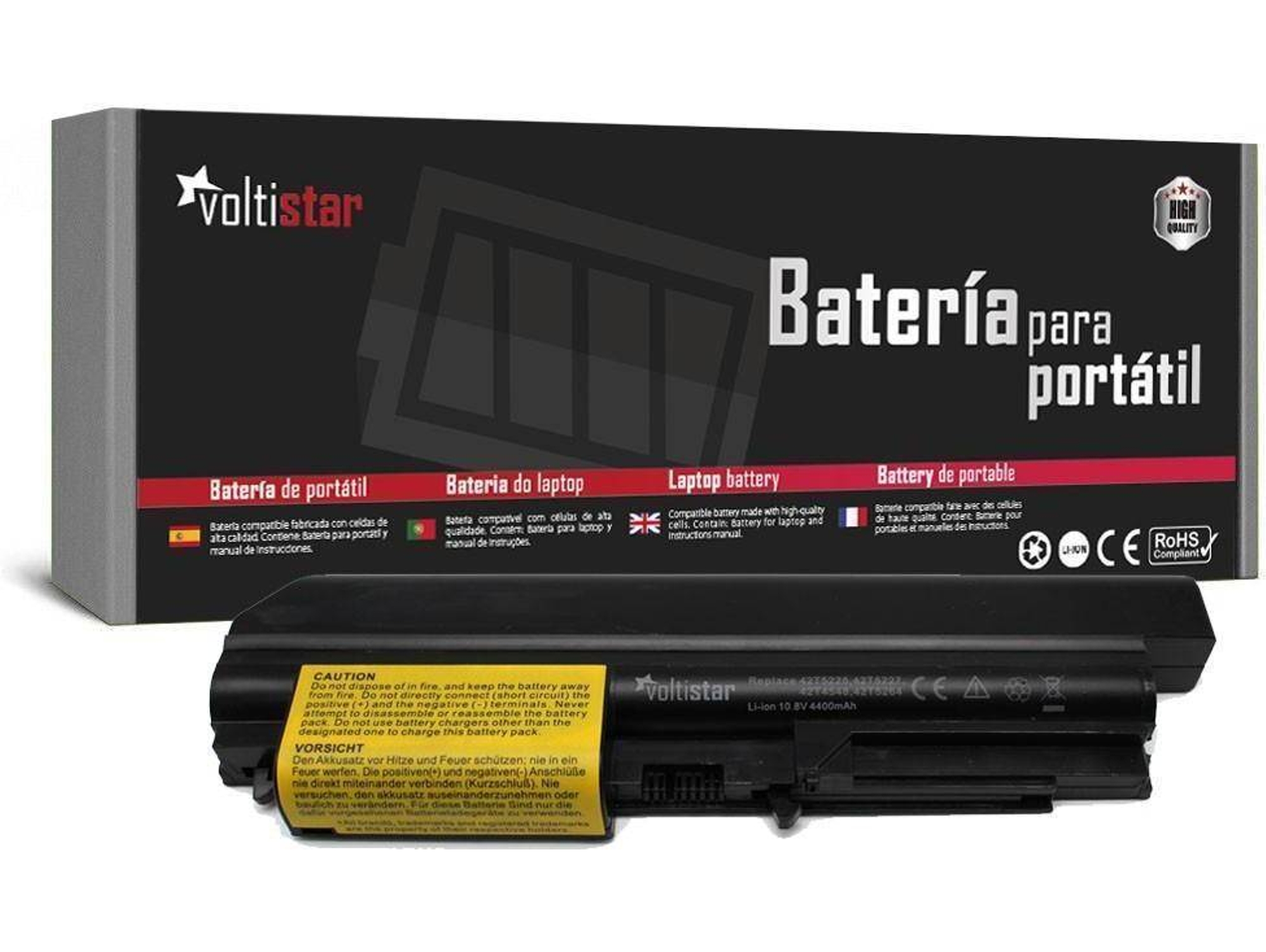Batería para Portátil VOLTISTAR Lenovo Thinkpad R61 T61 R61I R61E 42T5227