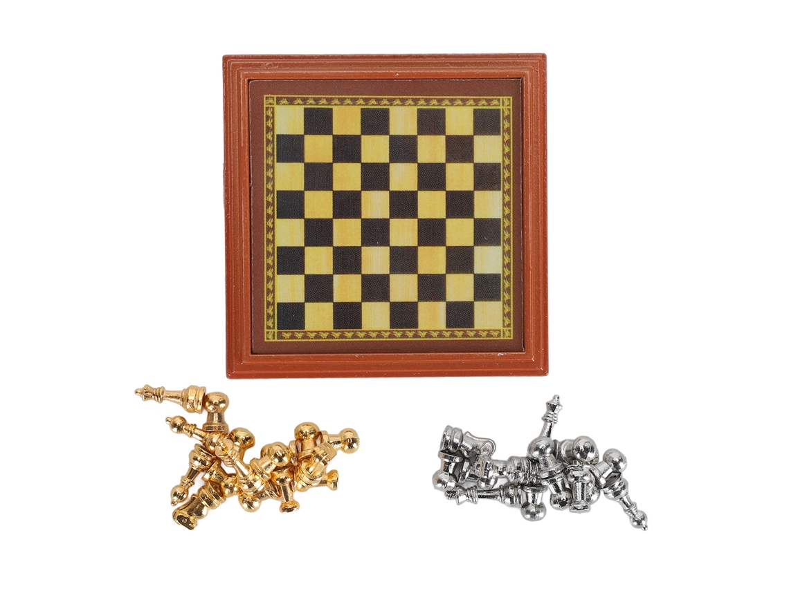 Ats-set De Ajedrez Internacional Miniatura Para Casa De Muñecas 1/12, Tablero Exquisito De Ajedrez En Miniatura Para Modelos