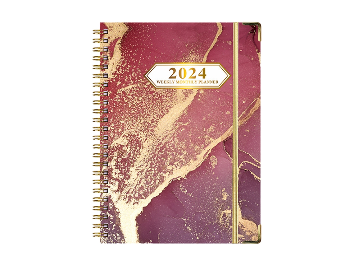 Agenda 2024, Agenda semanal 2024, Planificador diario 2024, Tapa blanda y flexible Kofihety