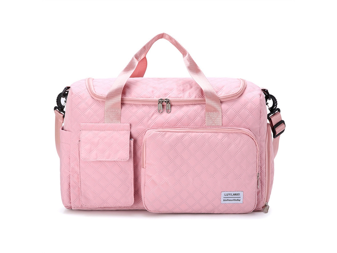 Bolsa de gimnasio para mujer, bolsa de viaje con compartimento para zapatos. Rosa Hexinyigjly