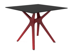 Mesa Cuadrada Interior 90x90 Rojo - Negro Vela S Resol