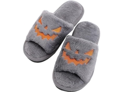 2026-zapatillas De Halloween Calabaza Mujer Diseño Caricatura Pelo Suave Zapatos Casa Niñas Damas