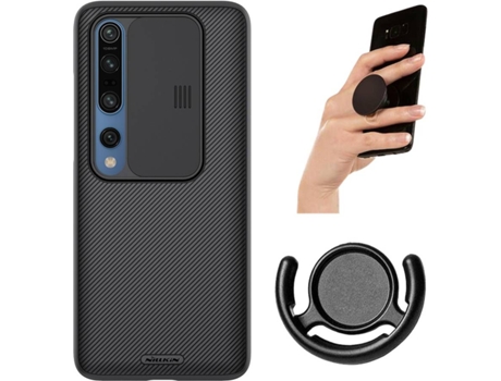 Carcasa, Popsocket y Soporte Xiaomi Mi 10 Camshield Nillkin Negro