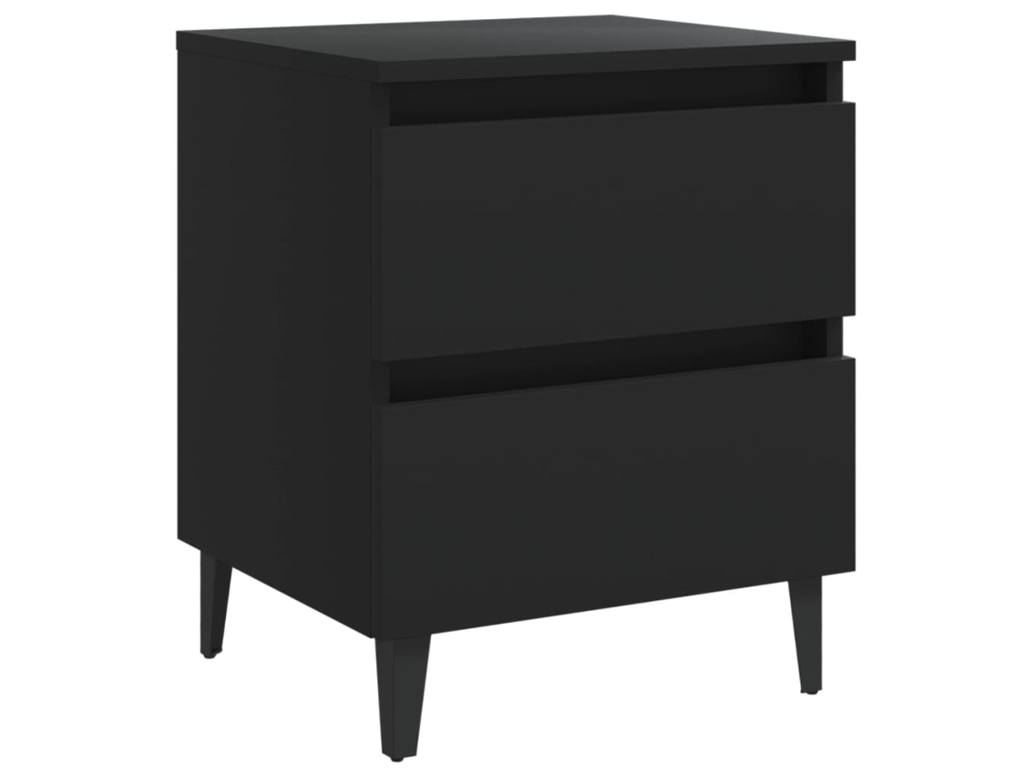 Maison Exclusive - Mesita De Noche Madera Contrachapada Negro 40x35x50 Cm