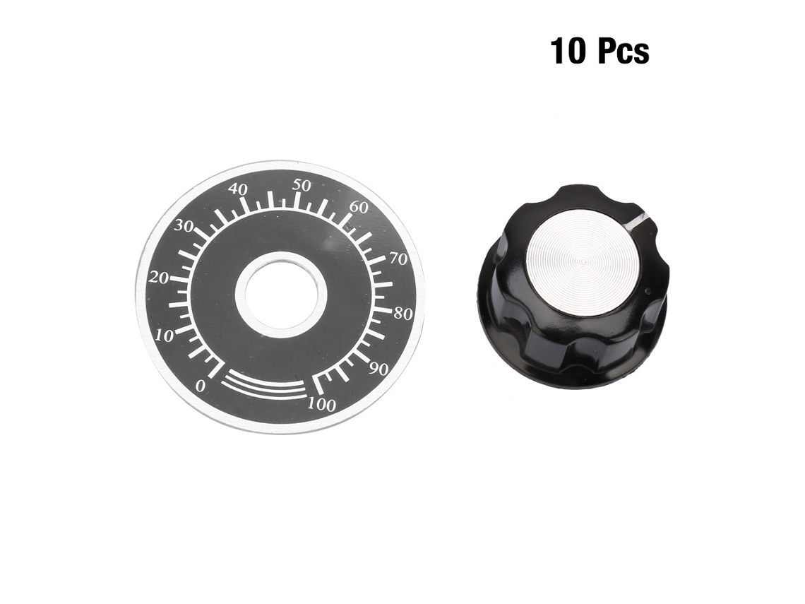 10 Cables Para Potenciómetro Mf A03 + 10 Láminas De Perillas De Control Con Escala De 0 A 100 Para Proyectos De Bricolaje.