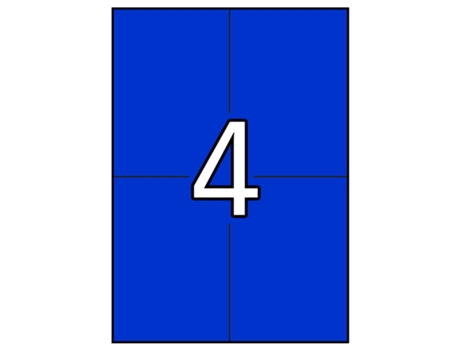 Etiquetas Adhesivas Permanentes en A4 20 Hojas APLI (Azul - 105 X 148 mm)