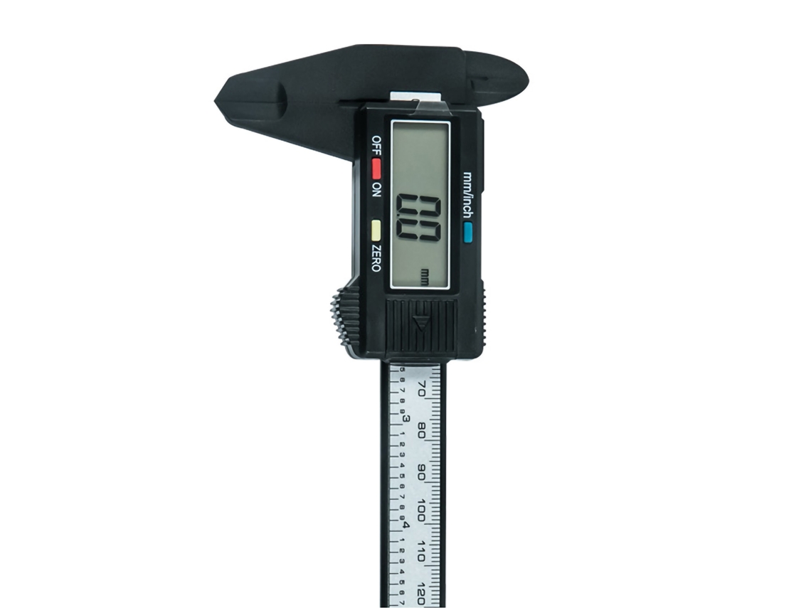 Calibrador Electrónico Digital Con Pantalla Lcd, Medición De Diámetro Interno/externo, Carcasa De Plástico Negro, 0-150 Mm