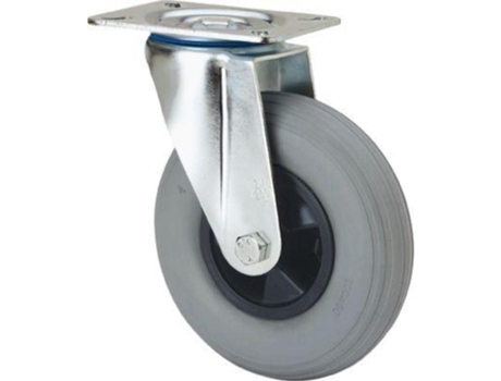 Rueda giratora placa 10zv200-ep polip.-impinchable gris eje liso ALEX