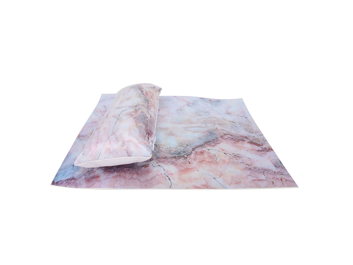 Kit Profesional De Uñas: Almohada De Mano Para Manicura Con Soporte Y Parche Rojo.