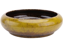 Maceta De Cerámica Hidropónica Con Diseño Decorativo. Maceta Original Para La Oficina Y El Salón. Maceta Amarilla Para
