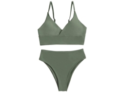 2026-traje De Bikini Para Mujer, Triángulo Sexy De Color Sólido Con Copas Removibles Y Tirantes Ajustables