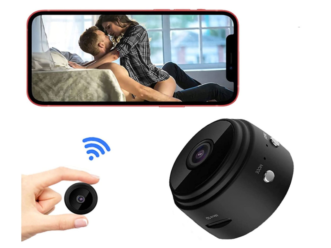 Mini cámara oculta HD 1080p con transmisión de video en vivo por WiFi, color negro Bestvite