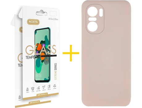 Carcasa + 2 Protectores de Pantalla para Xiaomi MI 11I ACCETEL Rosa Pastel