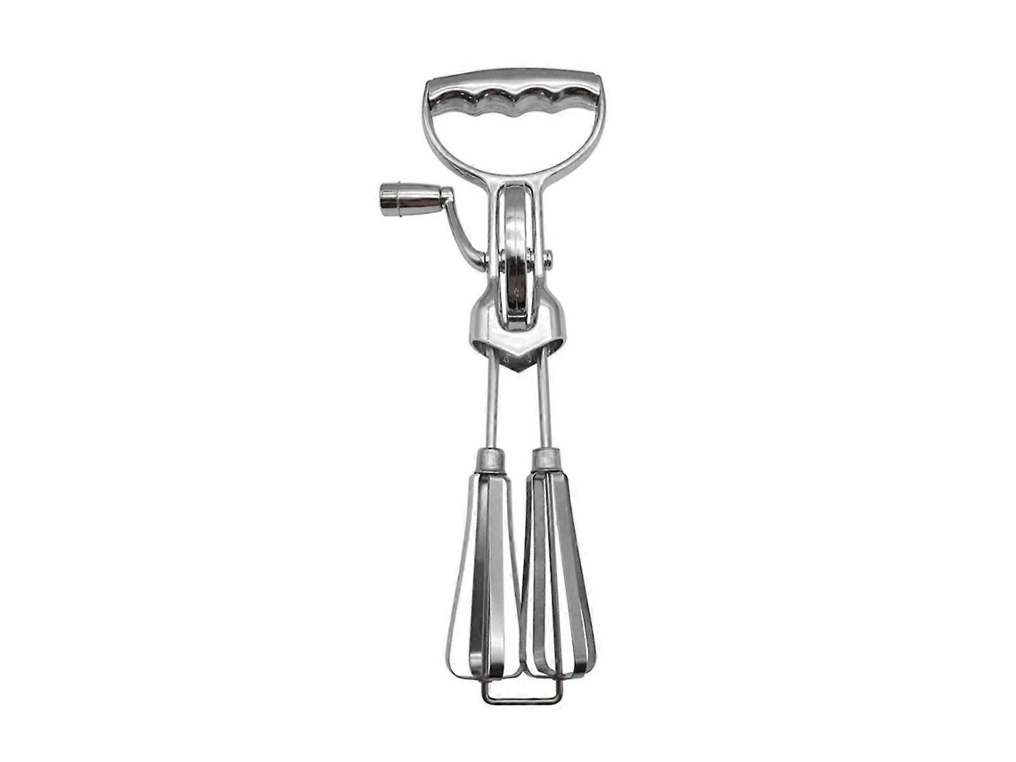Batidora de mano de acero inoxidable Jortmrd con manivela y cabezal doble