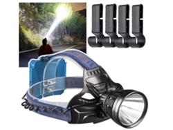 Linterna frontal LED recargable, impermeable, 4 modos, recargable por USB, IPX4, ideal para actividades al aire libre, color negro, Yunzii
