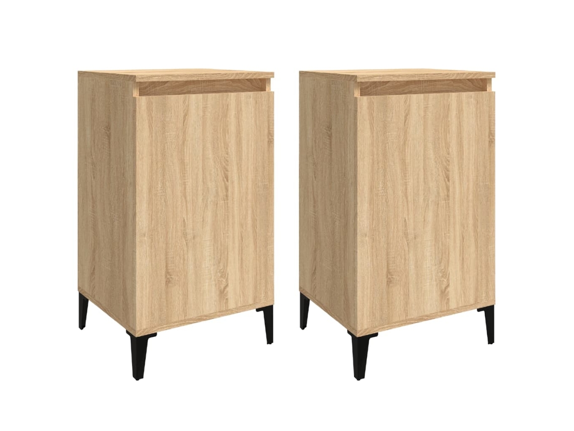 Maison Exclusive - Mesitas De Noche 2 Uds Madera Contrachapada Roble 40x35x70 Cm