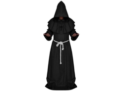 2026-ropa De Cosplay Medieval Monje Con Capucha Para Hombre Fiesta Halloween Carnaval M Negro