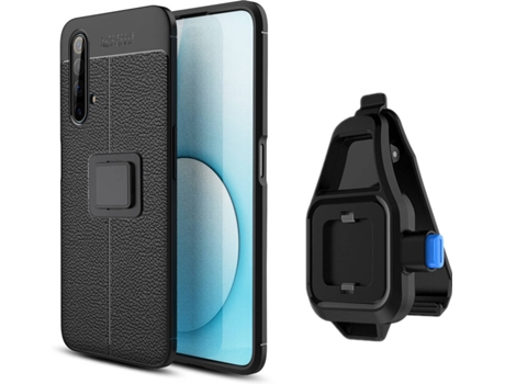 Funda Realme X50 Pro Rugged Leather con Soporte de Cintura Negro
