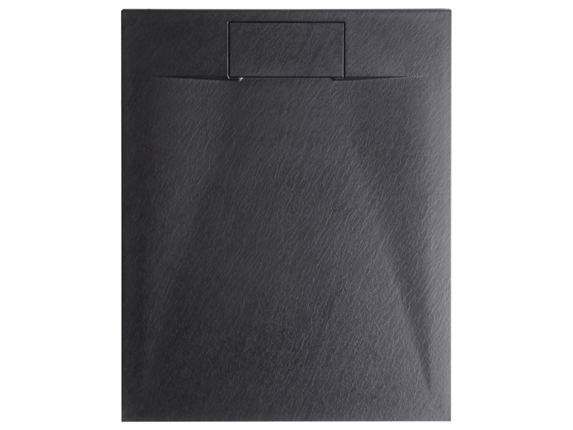 Plato de ducha Beliani Azzurro efecto piedra natural fabricado en material sintético SMC negro 120x80x3