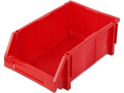 Contenedor Apilable De Almacenamiento Con Soporte Para Piezas De Tornillos De Componentes Rojos