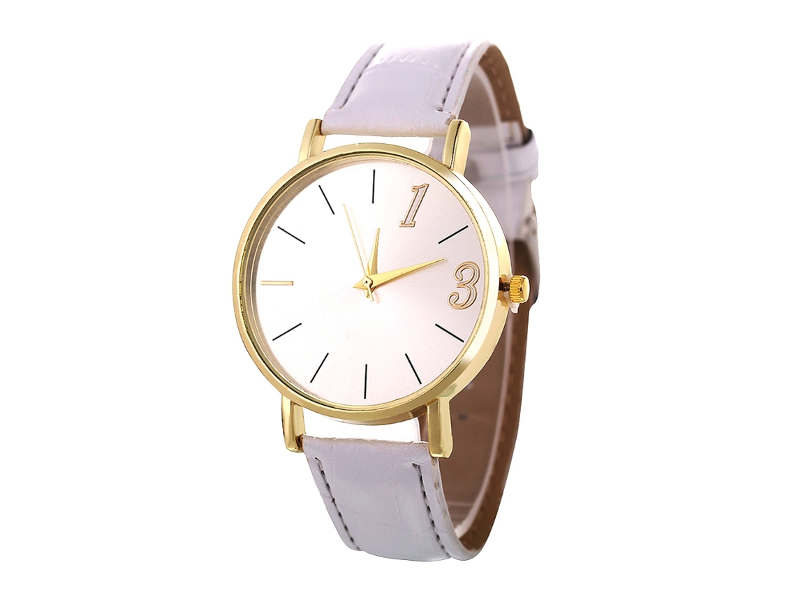 Reloj De Pulsera De Aleación Para Parejas De Negocios Con Esfera Redonda Y Movimiento De Cuarzo Blanco.