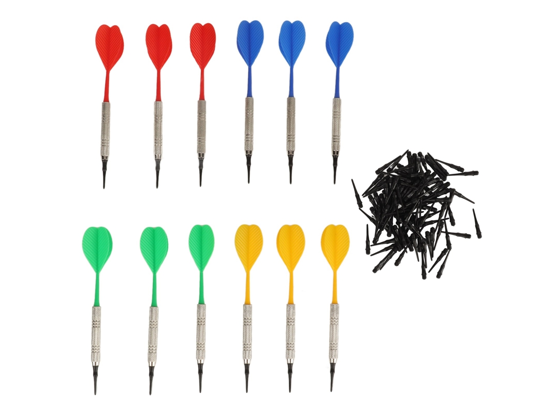 2026-12pcs Dardos De Puntas Suaves Para Principiantes Set Plástico Profesional Con 100 Puntas Para Tablero Electrónico Interior