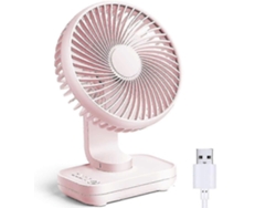 Ventilador De Mesa Pequeno, Ventilador Portátil Silencioso, Ventilador Recarregável Operado Por Bateria (rosa)
