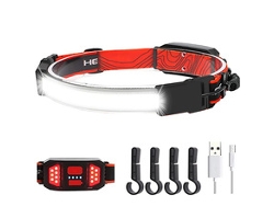 Linterna Frontal Recargable, 400 Lúmenes, 6 Modos, Lámpara Frontal Led Con Luz Roja Trasera, 1 Paquete Chrui