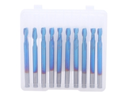 2026velora-10pcs Conjunto De Fresa De Bohio Espiral De 2 Cuchillas Recubierto Azul 3.175x8mm Para Cnc