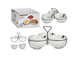 Juego de 3 cuencos de porcelana blanca.