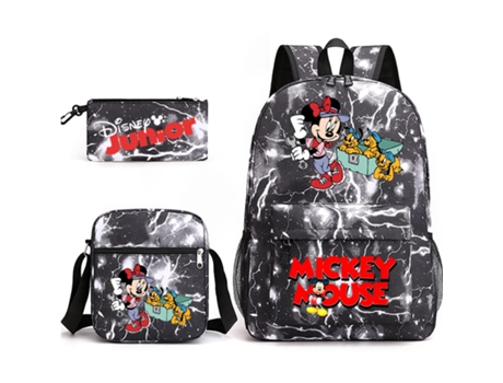 KOHREE Conjunto de tres piezas de mochila escolar para estudiantes de Mickey Mouse