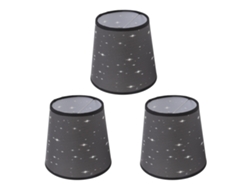 Juego de 3 pantallas de lámpara de tela con estampado moderno de estrellas CHABERLU