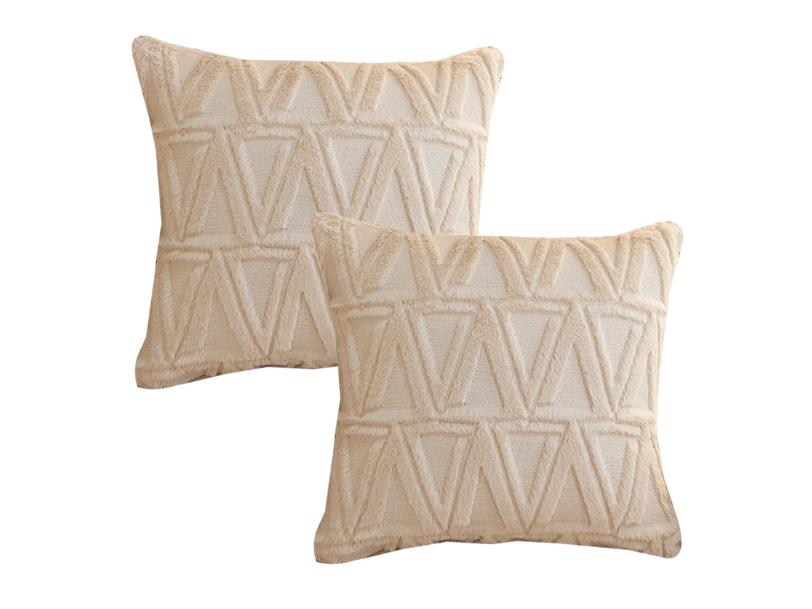 Juego De 2 Fundas De Almohada Decorativas De Felpa Suave, 45 X 45 Cm